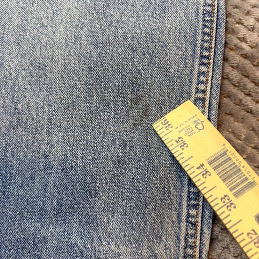 Levis 505 Mens Regular Fit Straight Leg Jeans Light Wash Blue 33x30 Denim Hemmed